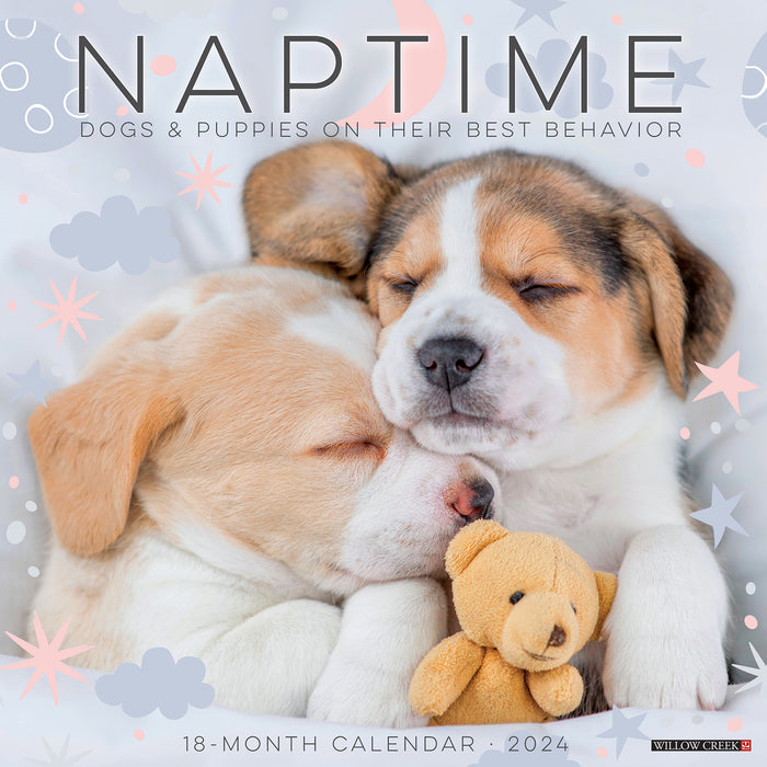 2024 Naptime Dogs & Puppies Wall Calendar