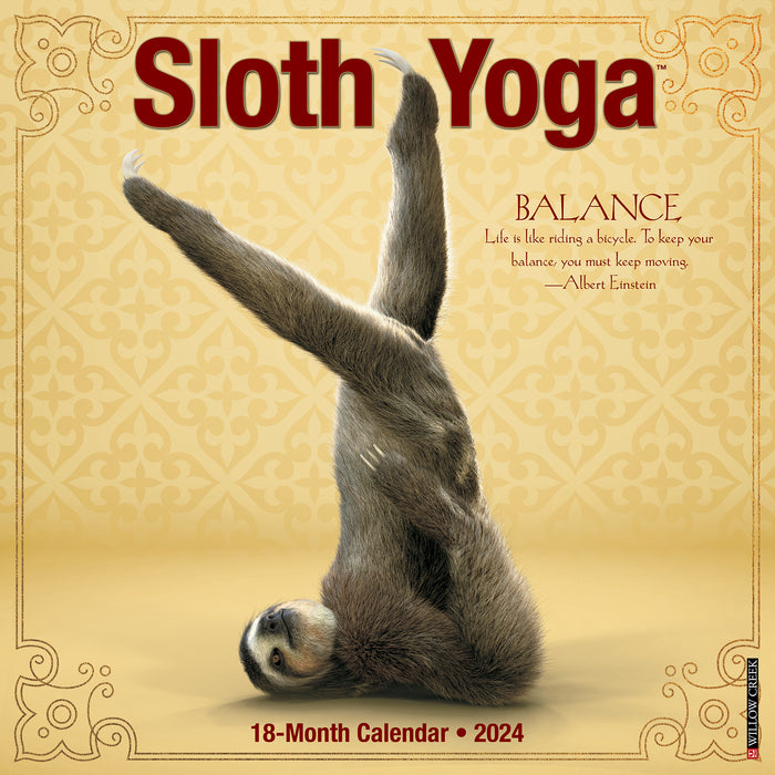 2024 Sloth Yoga Wall Calendar