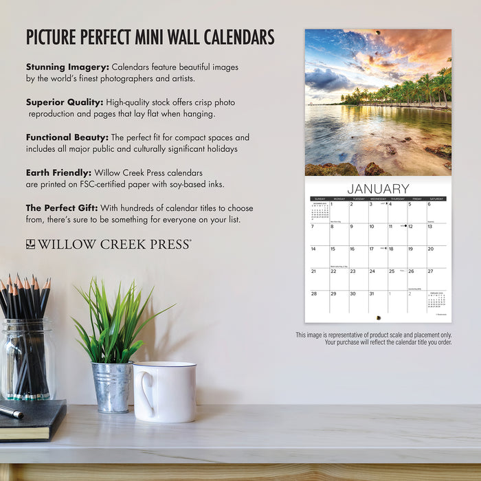 2024 Pug Mugs Mini Wall Calendar