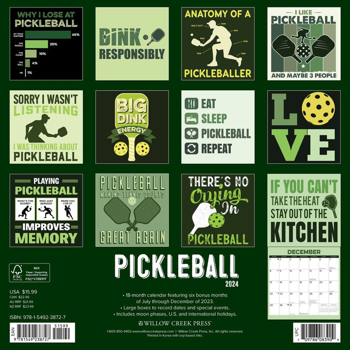 2024 Pickleball Wall Calendar (Online Exclusive)