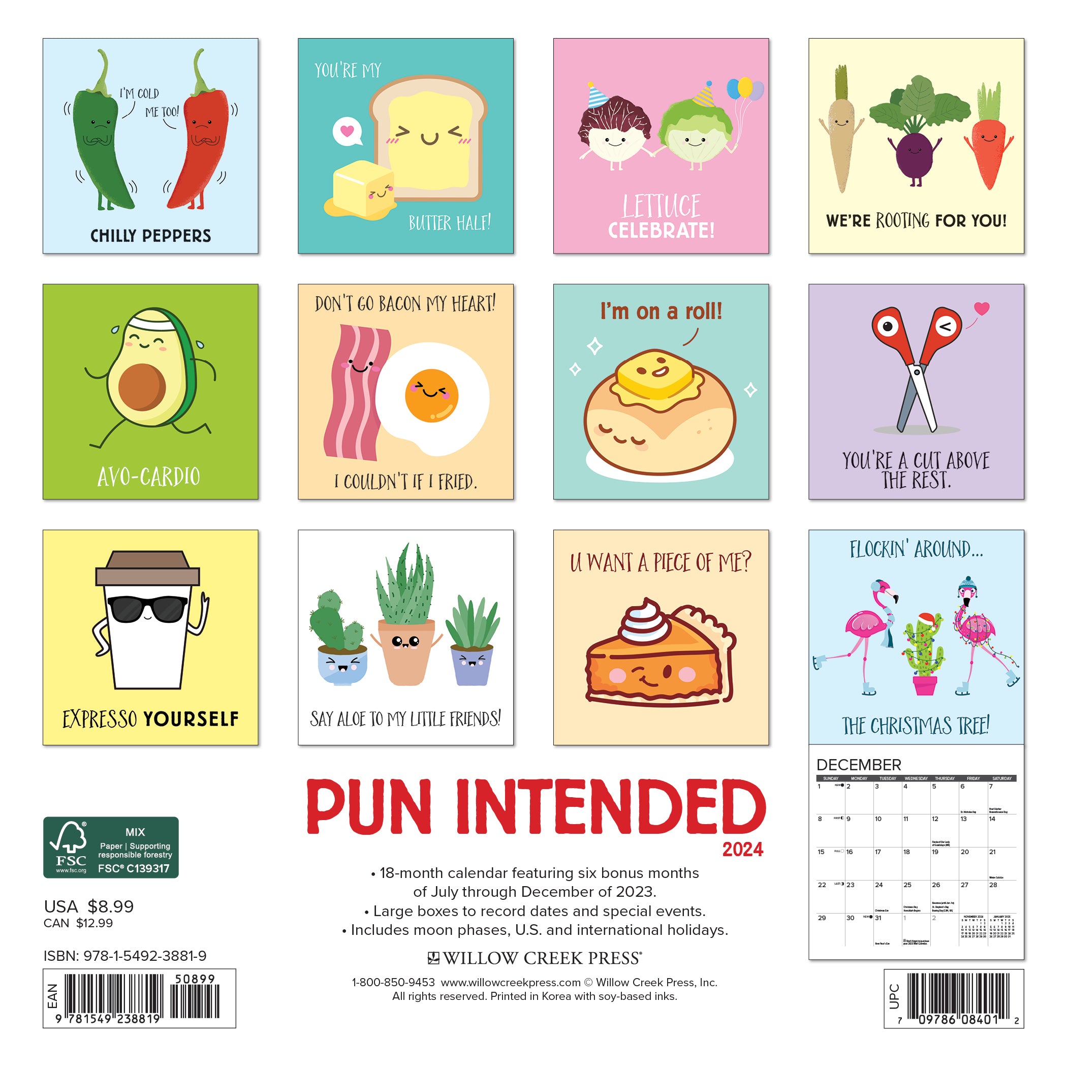 2024 Pun Intended Mini Wall Calendar — Calendar Club