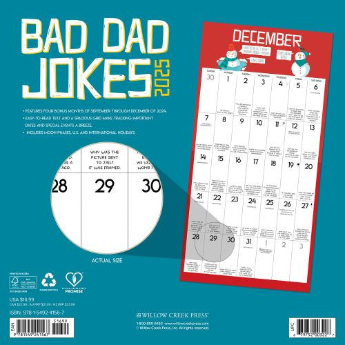 2025 Bad Dad Jokes Wall Calendar
