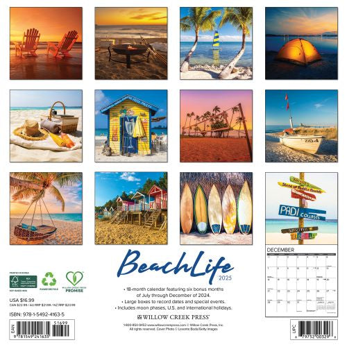 2025 BeachLife Wall Calendar by  Willow Creek Press from Calendar Club
