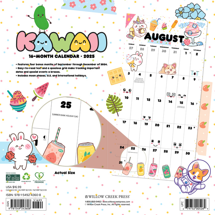 2025 Kawaii Wall Calendar