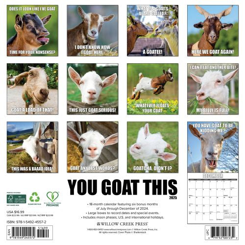 2025 You Goat This Wall Calendar