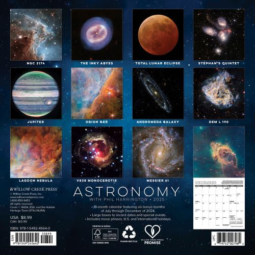 2025 Astronomy Mini Wall Calendar by  Willow Creek Press from Calendar Club