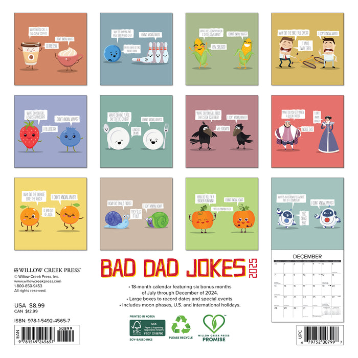 2025 Bad Dad Jokes Mini Wall Calendar