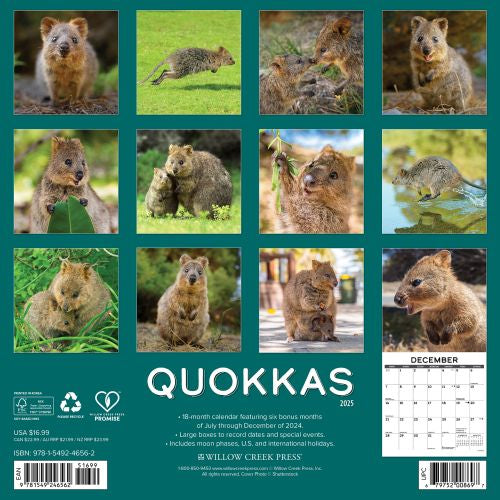 2025 Quokkas Wall Calendar