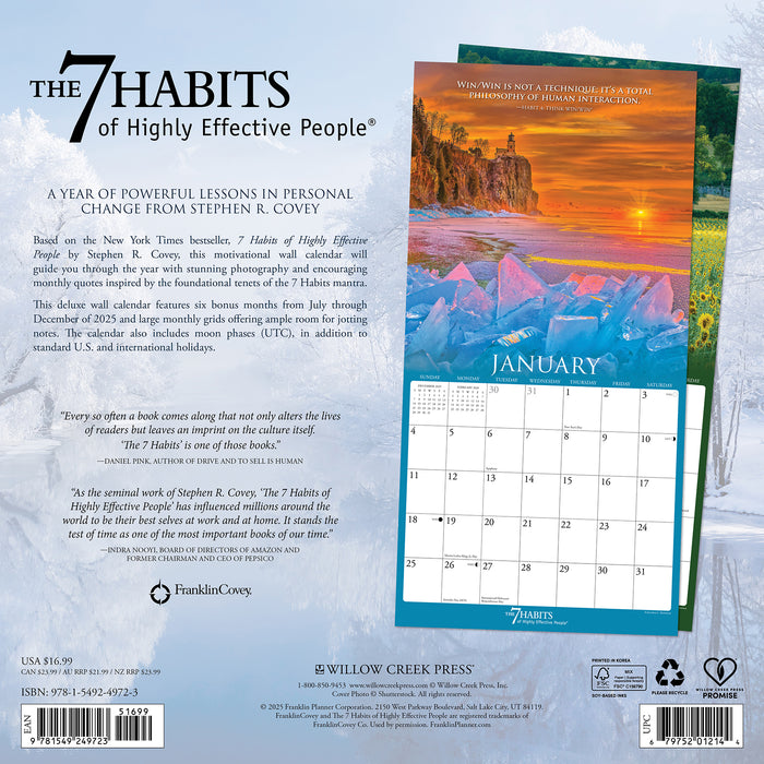 7 Habits of Highly Effective People 2026 Square Wall Calendar