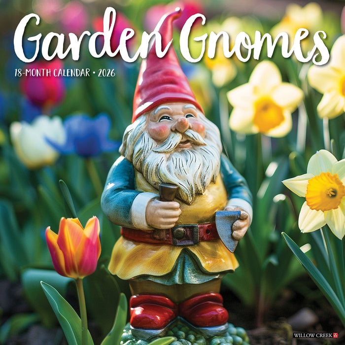Garden Gnomes 2026 Square Wall Calendar