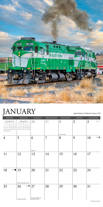 Railroading 2026 Square Wall Calendar