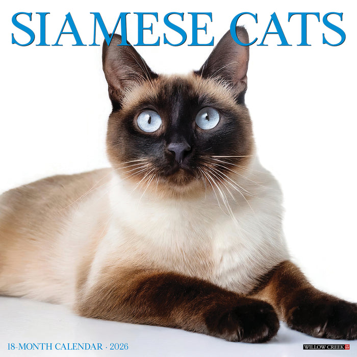 Siamese Cats 2026 Square Wall Calendar