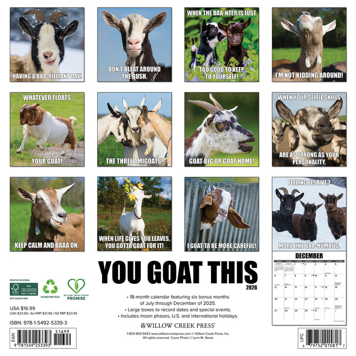 You Goat This 2026 Square Wall Calendar
