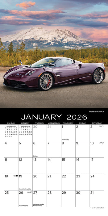 Dream Cars 2026 Mini Wall Calendar