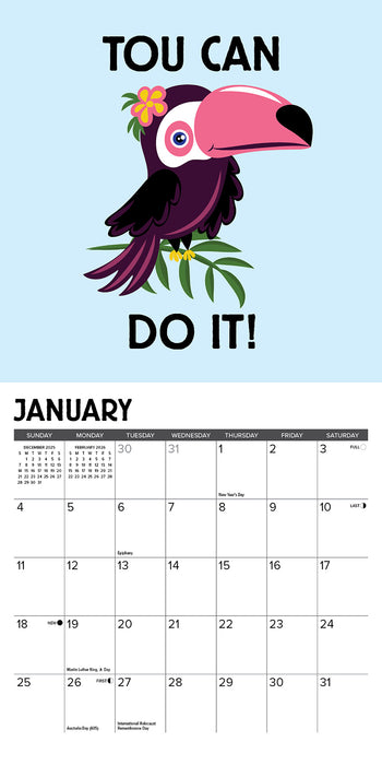 Pun Intended 2026 Mini Wall Calendar