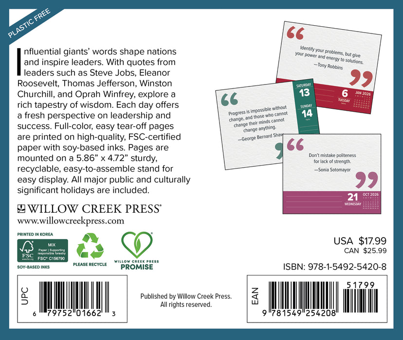 Great Leaders Greatest Quotes 2026 Page-A-Day Calendar