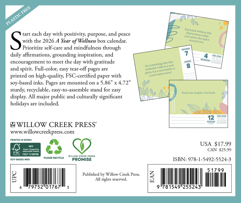A Year of Wellness 2026 Page-A-Day Calendar