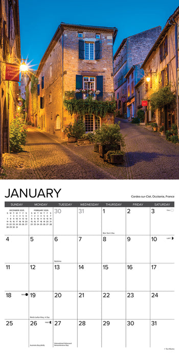 Everyday Europe 2026 Square Wall Calendar