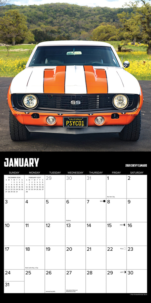 American Muscle Cars 2027 Square Wall Calendar