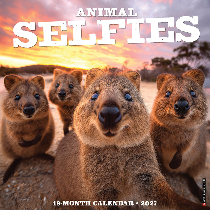 Animal Selfies 2027 Square Wall Calendar