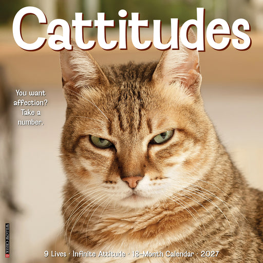 Cattitudes 2027 Square Wall Calendar