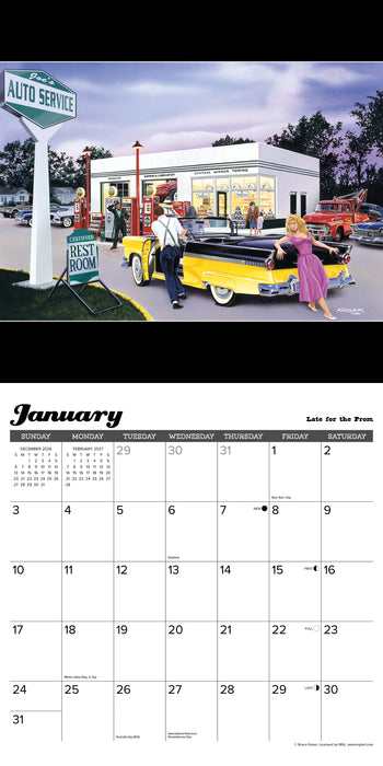 Classic Cruisin and Chrome 2027 Square Wall Calendar