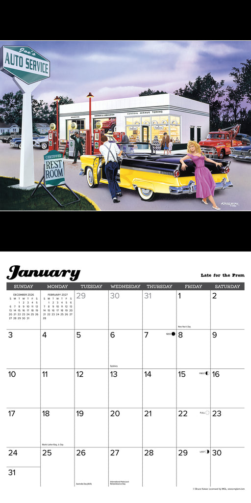 Classic Cruisin and Chrome 2027 Square Wall Calendar