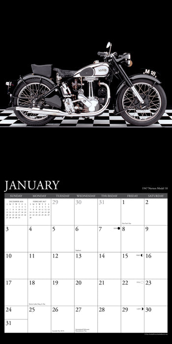 Classic Motorcycles 2027 Square Wall Calendar