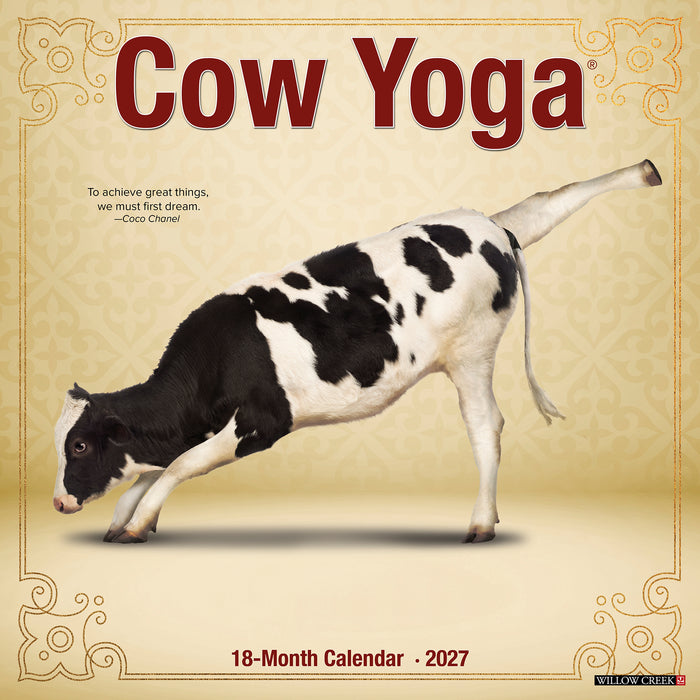 Cow Yoga 2027 Square Wall Calendar
