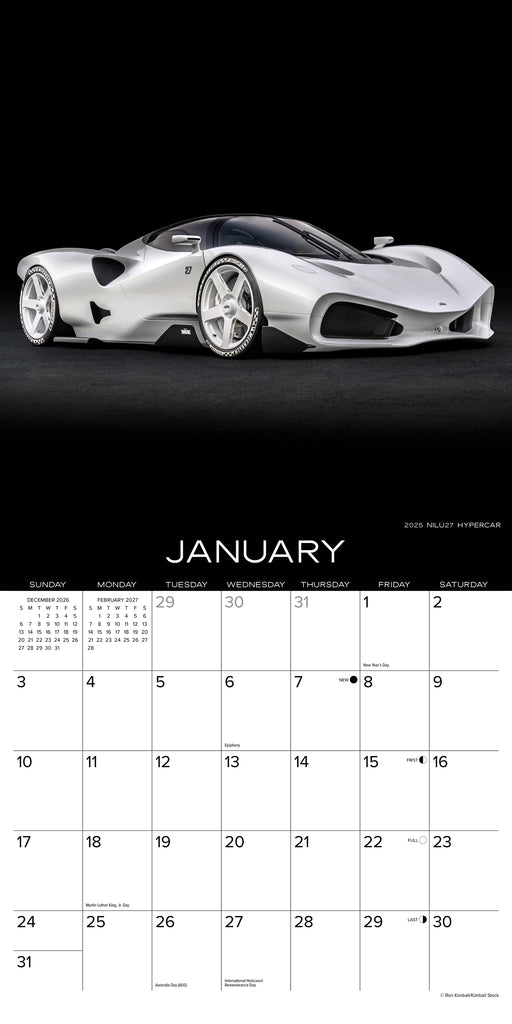 Dream Cars 2027 Square Wall Calendar