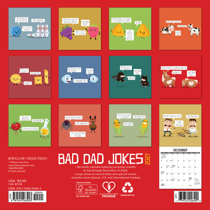 Bad Dad Jokes 2027 Mini Wall Calendar
