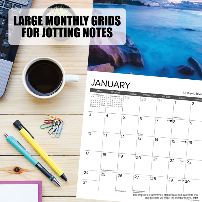 Pug Mugs 2027 Mini Wall Calendar