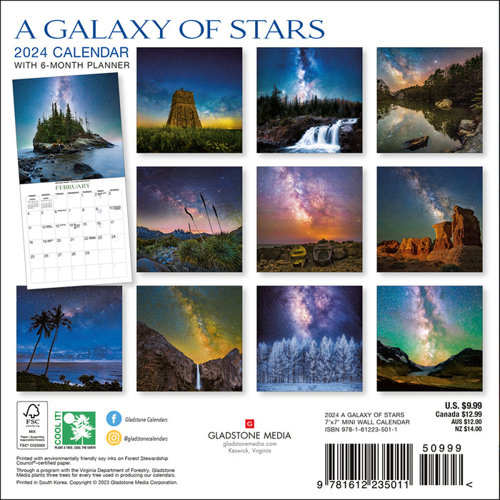 2024 Galaxy of Stars Mini Wall Calendar