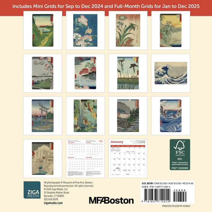 2025 MFA Japanese Woodblocks Mini Wall Calendar