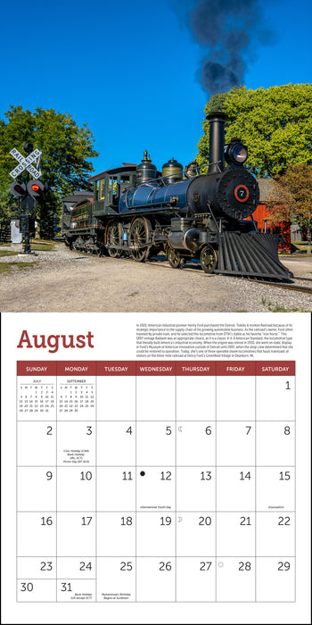 Steam Trains 2026 Mini Wall Calendar