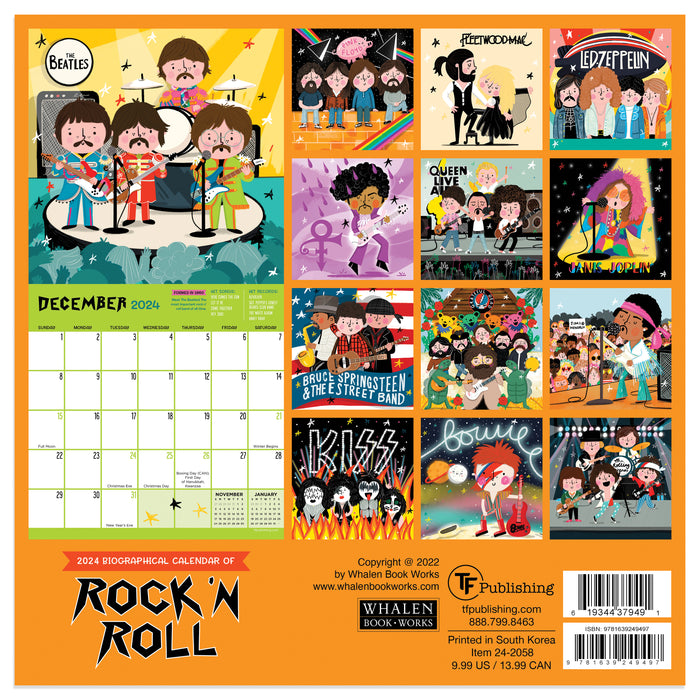 2024 Rock n Roll Biographies Mini Wall Calendar