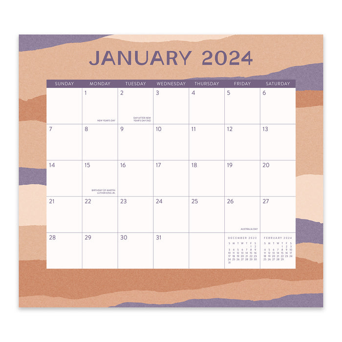 2024 Muted Landscapes Magnetic Wall Calendar
