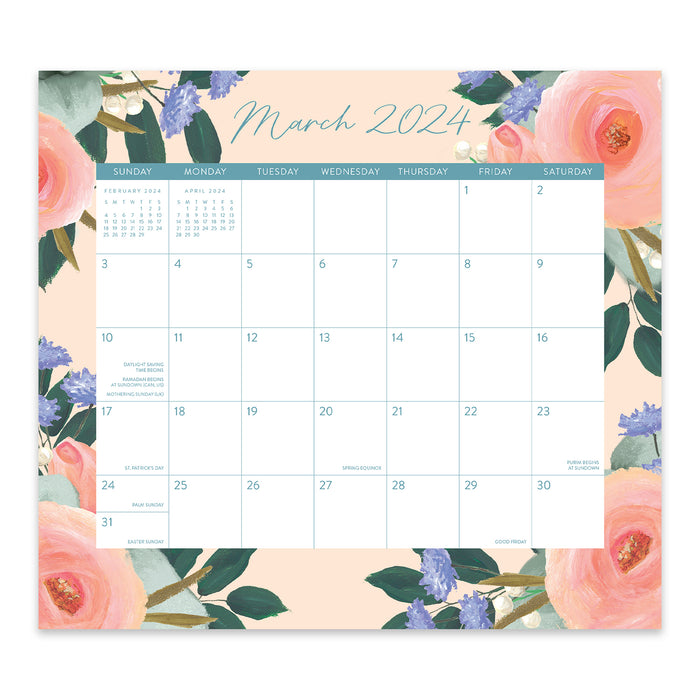 2024 Bella Flora Blush Magnetic Wall Calendar