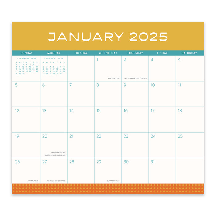 2025 Color Block Magnetic Wall Calendar