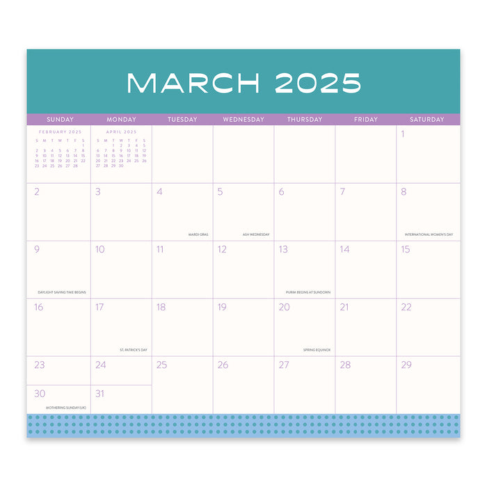 2025 Color Block Magnetic Wall Calendar