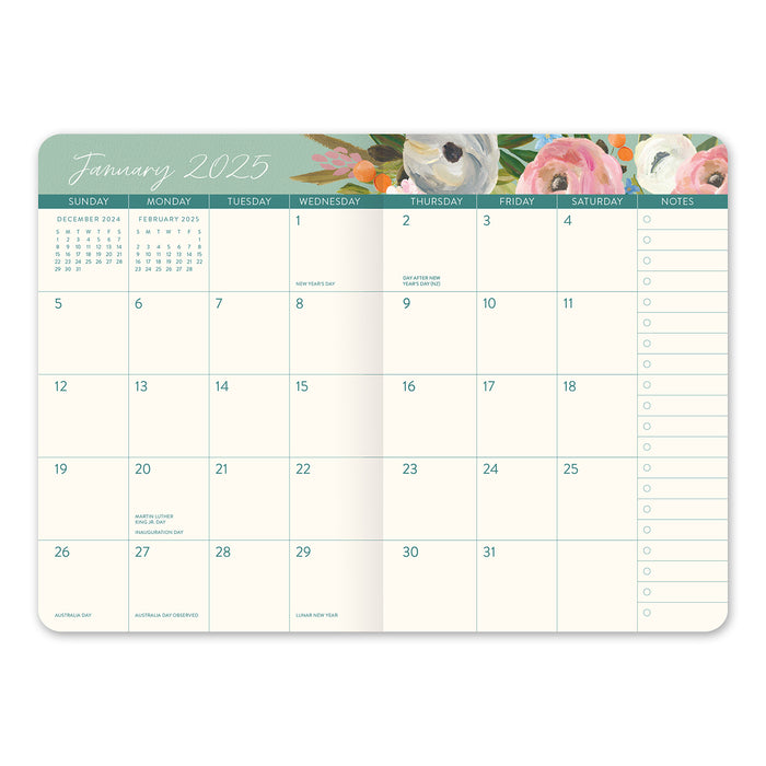 2025 Bella Flora Monthly Pocket Diary by  Orange Circle Studio from Calendar Club