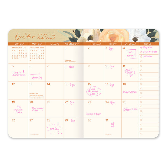 2025 Bella Flora Monthly Pocket Diary by  Orange Circle Studio from Calendar Club