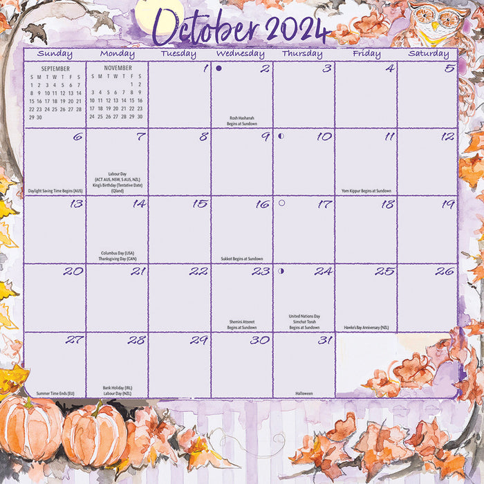 2024 Joyful Seasons Magic Grip Wall Calendar