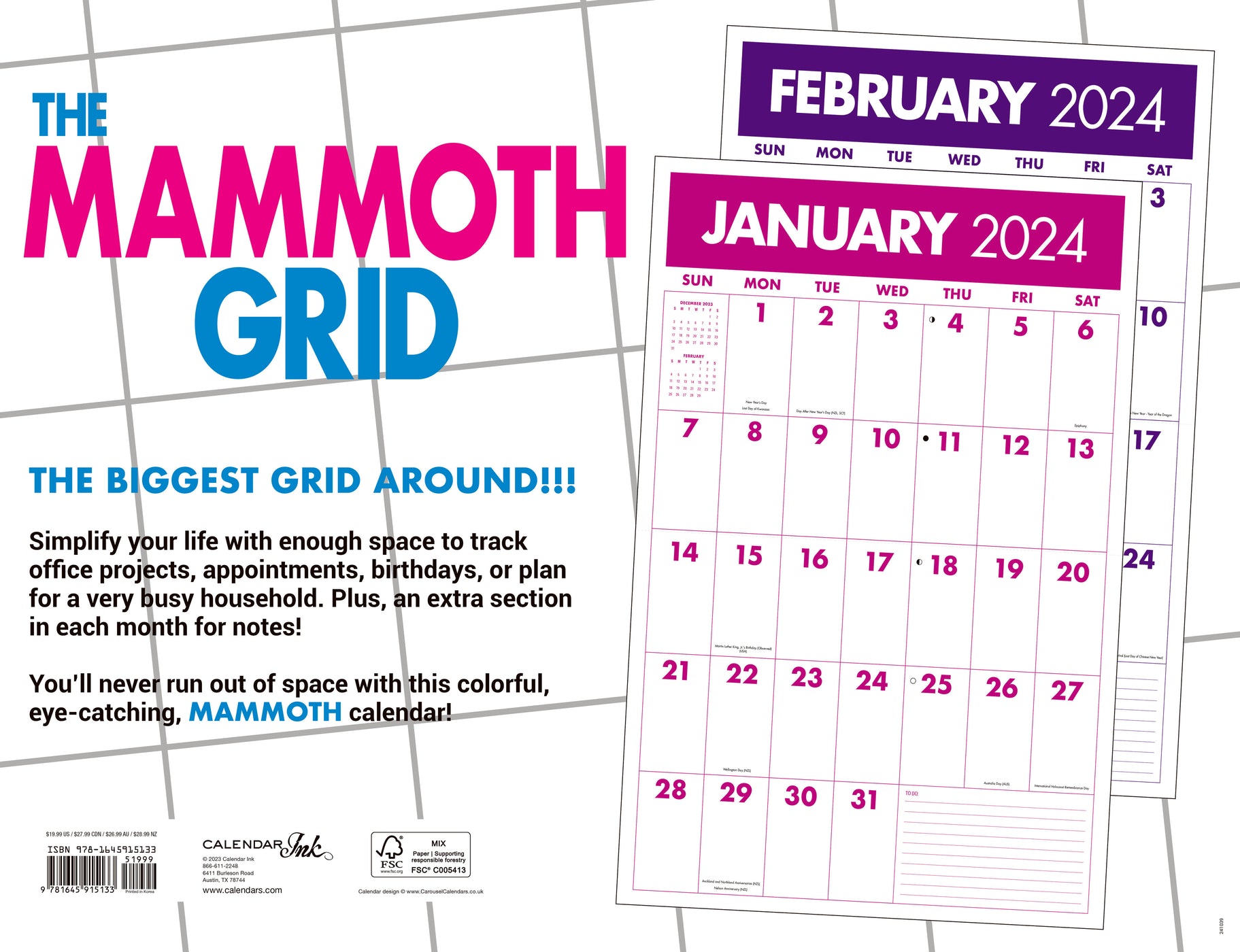 2024 Mammoth Grid Large Wall Calendar Calendar Club 2024-mammoth-grid-large-wall-calendar-calendar-club