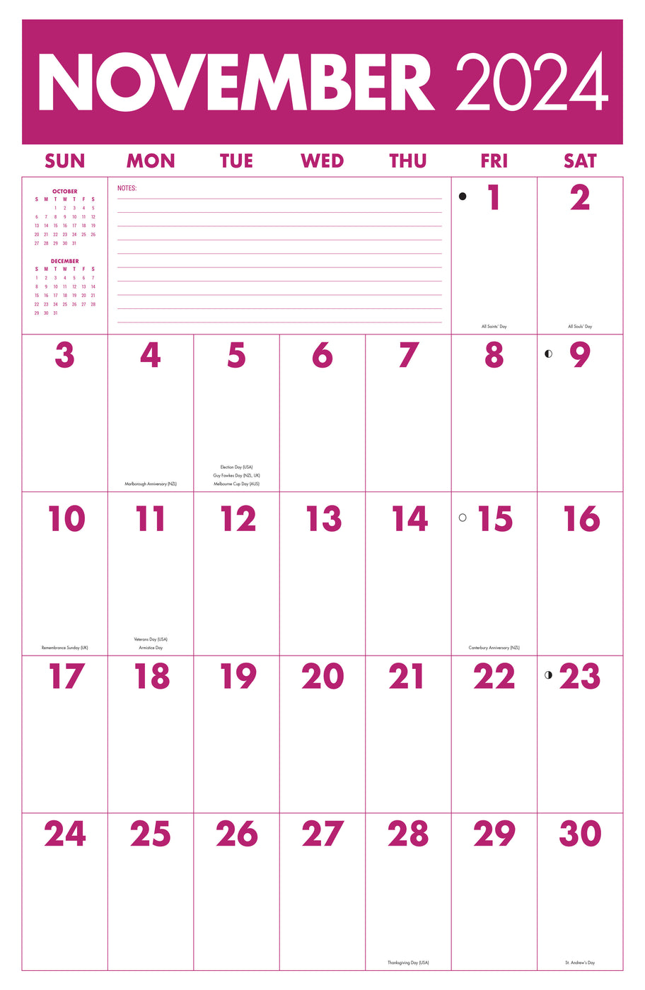 2024 Mammoth Grid Large Wall Calendar — Calendar Club