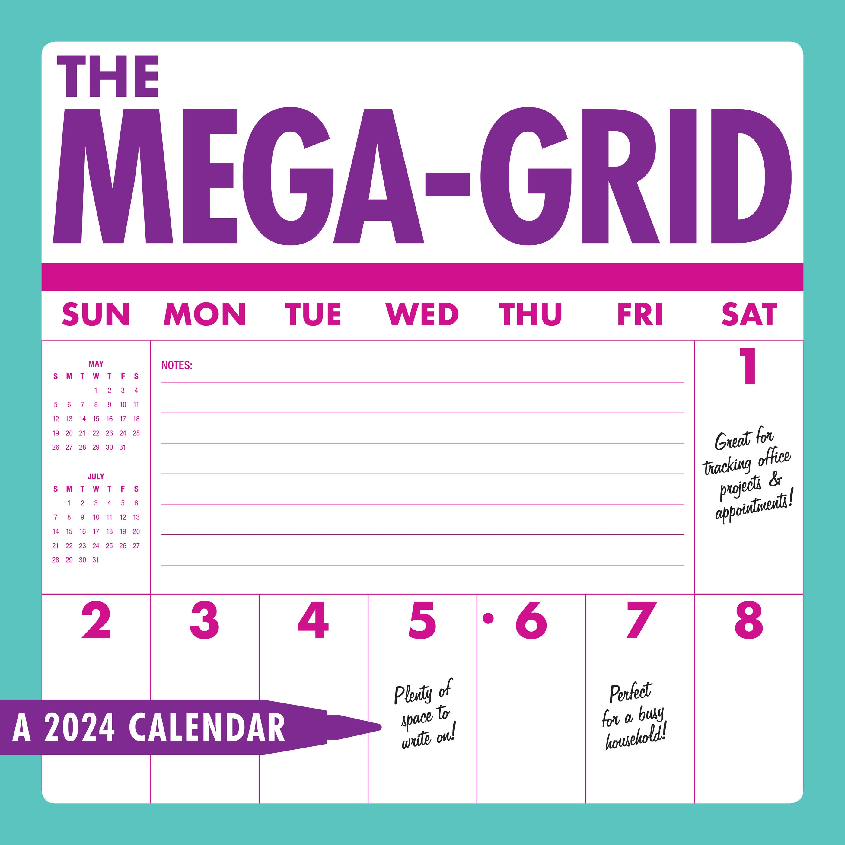 2024 Mega Grid Wall Calendar — Calendar Club