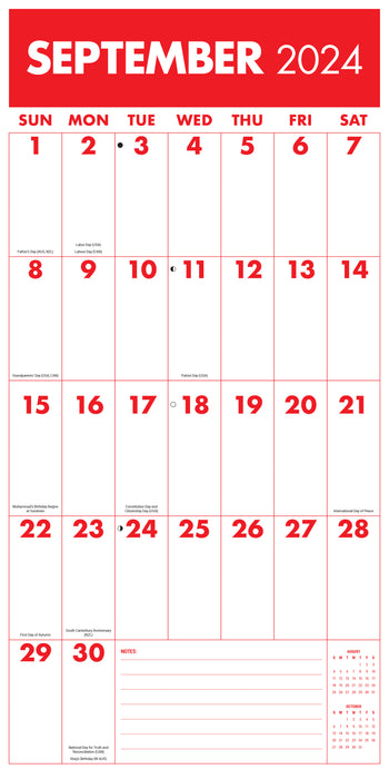 2024 Mega Grid Wall Calendar