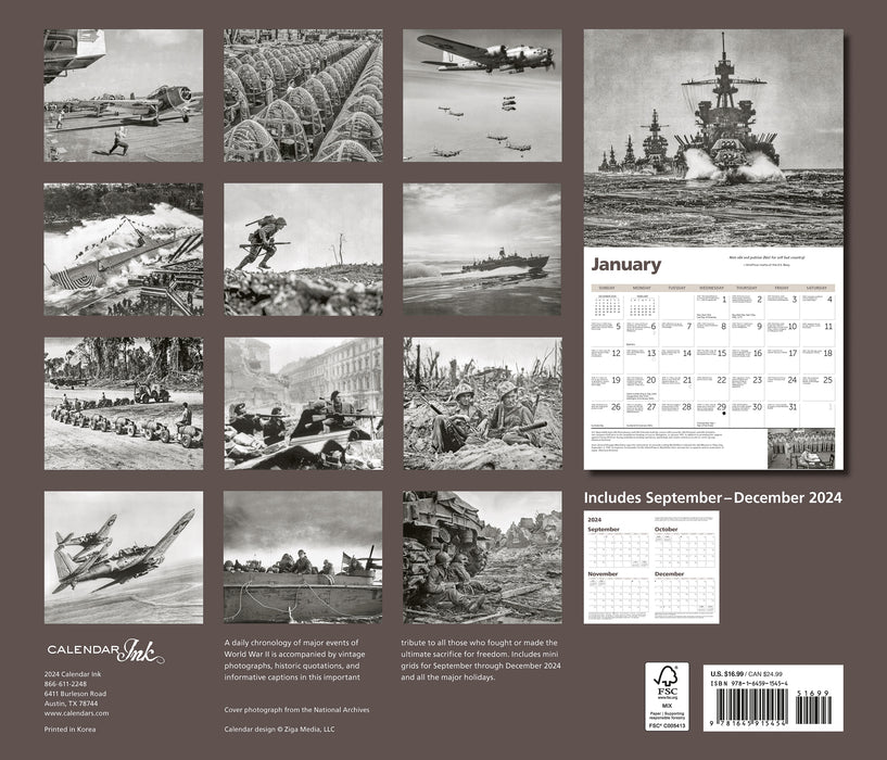 2025 World War II Deluxe Large Wall Calendar by  Calendar Ink from Calendar Club