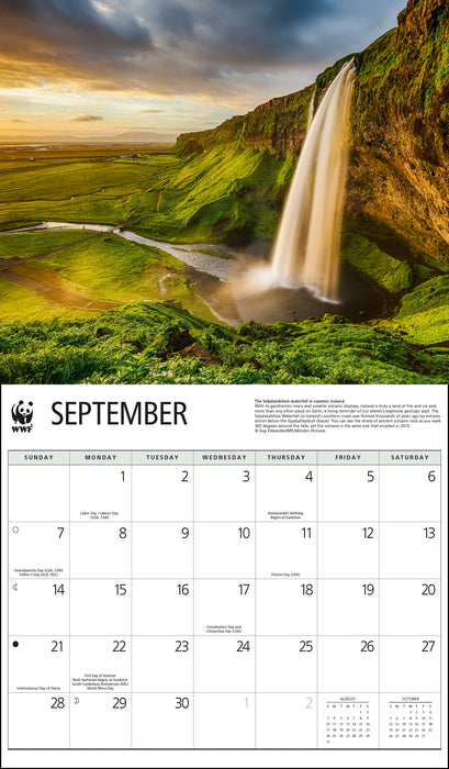 2025 Beautiful Places WWF Wall Calendar by  Calendar Ink from Calendar Club