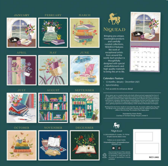 2025 Book Lovers Wall Calendar